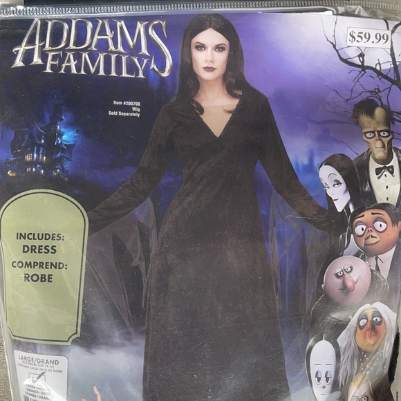 Rubie's Other - The Addams Family Morticia Adult Costume! New!